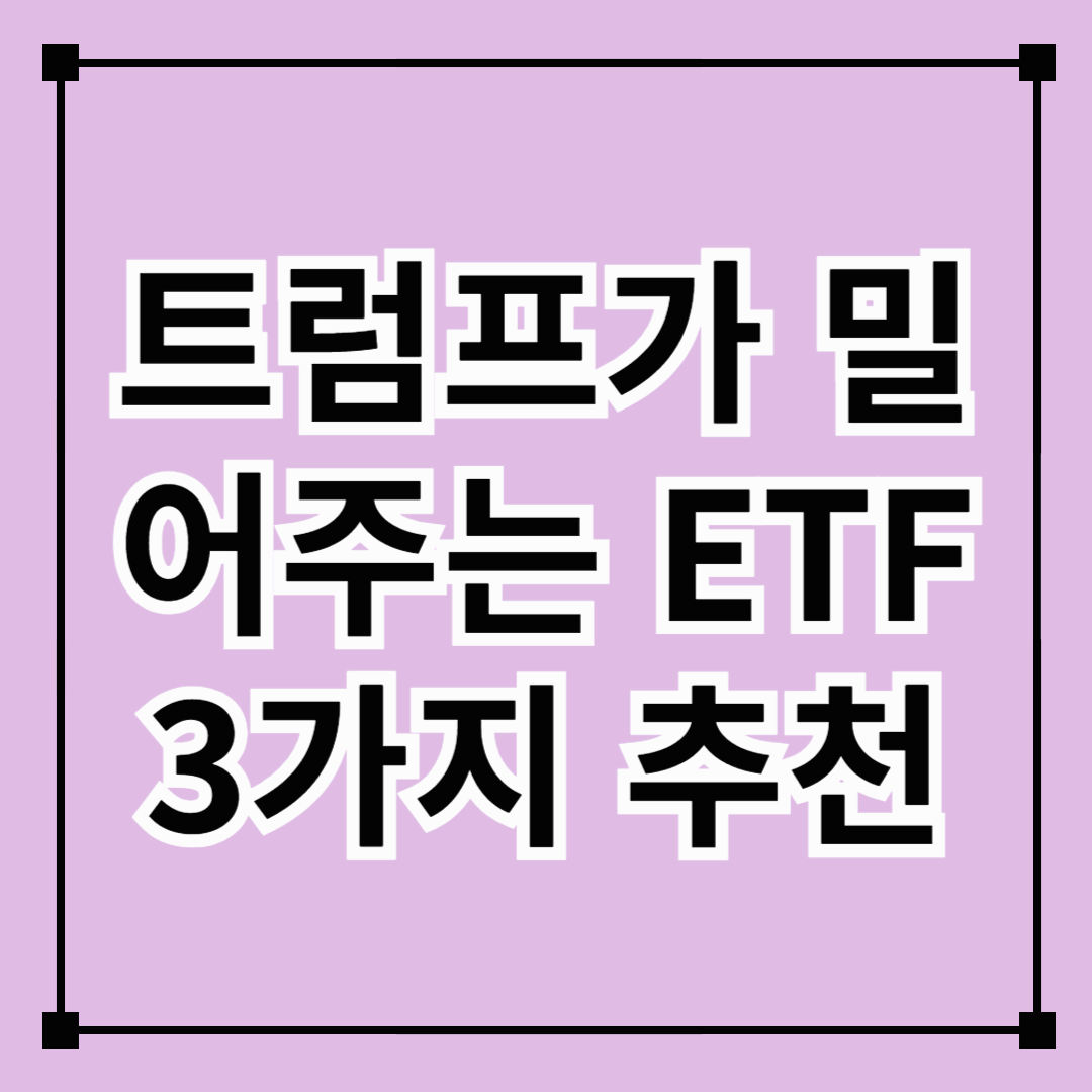 트럼프 관련주, 트럼프 덕분에 뜨고있는 관련 ETF 3개