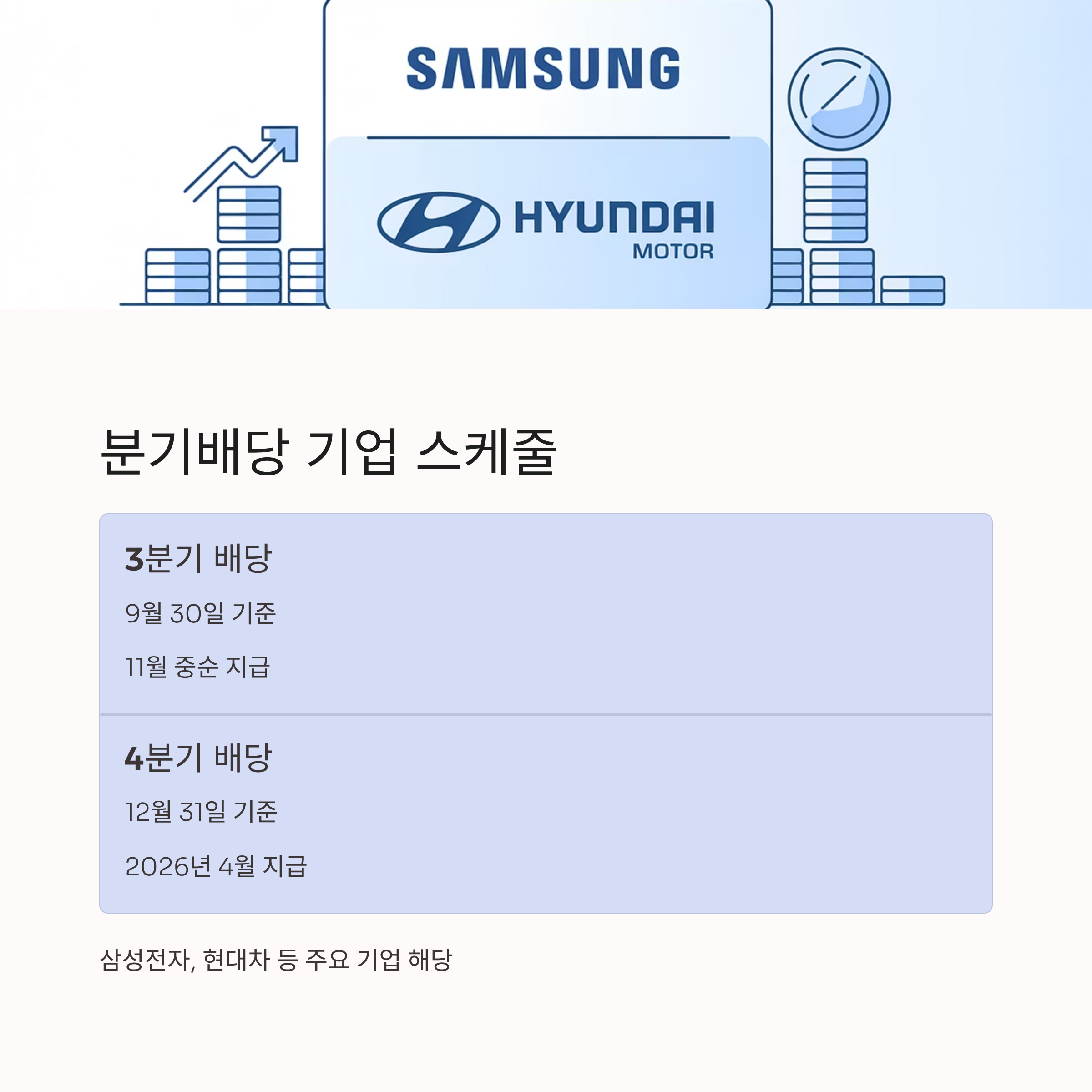 배당주 투자 분기배당 기업