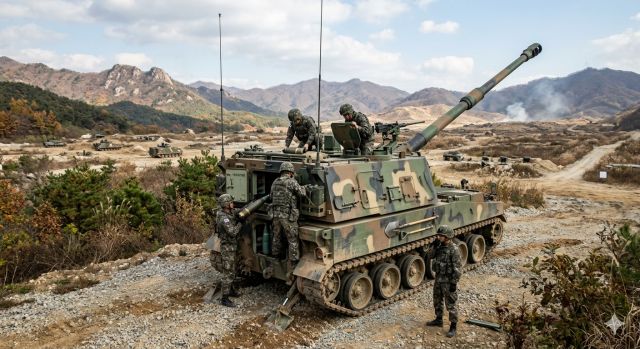 K9 자주포 관련주 설명용 실제 군사 장비 훈련 이미지