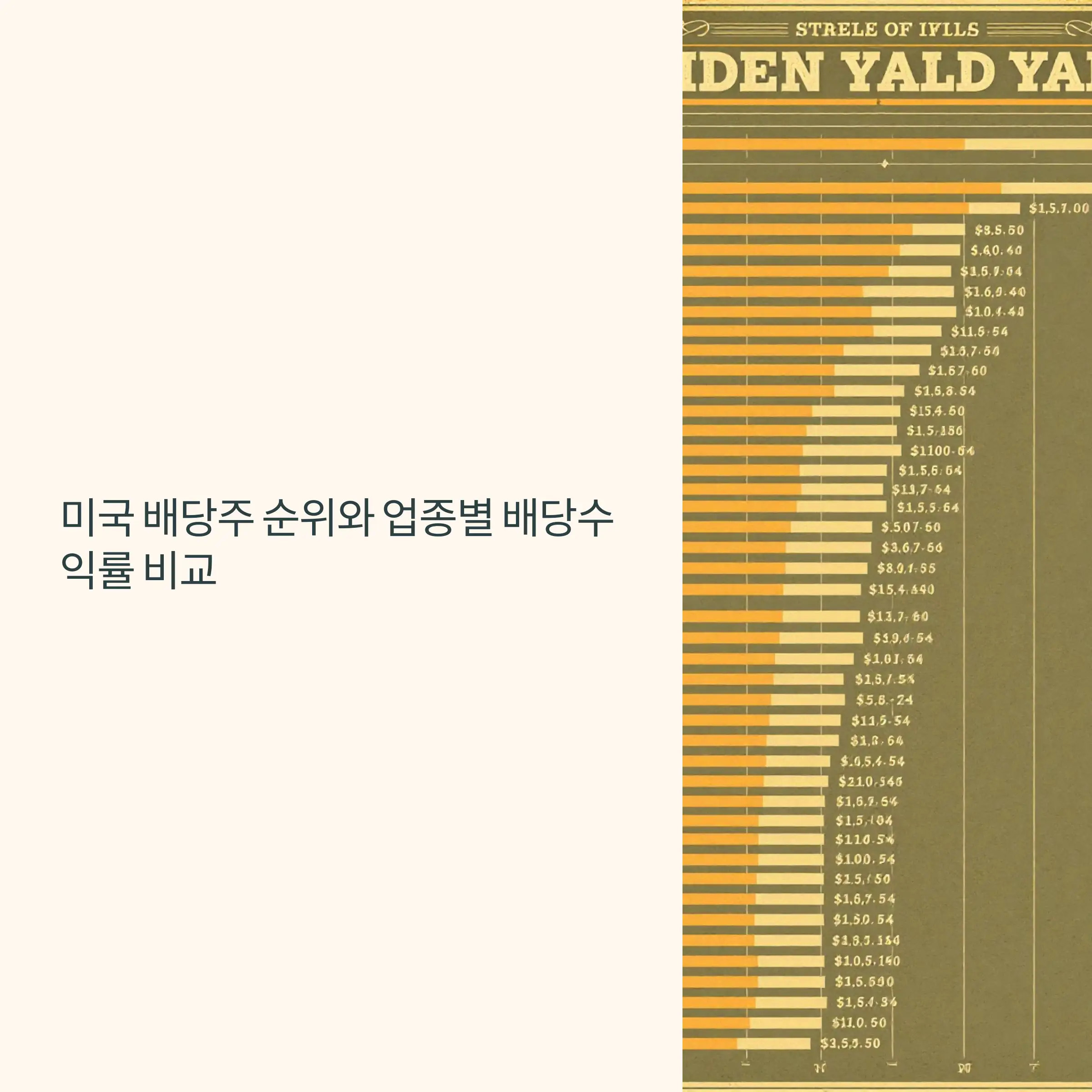 미국 배당주 순위와 업종별 배당수익률 비교