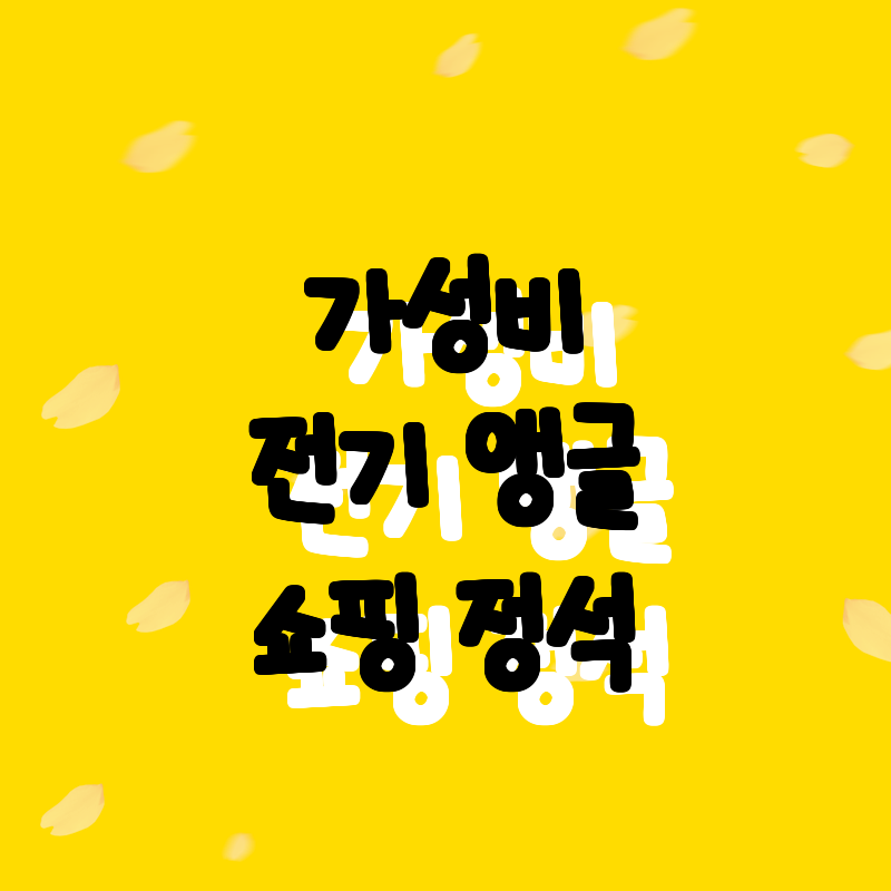 가격 대비 최고의 상품! 전기 앵글