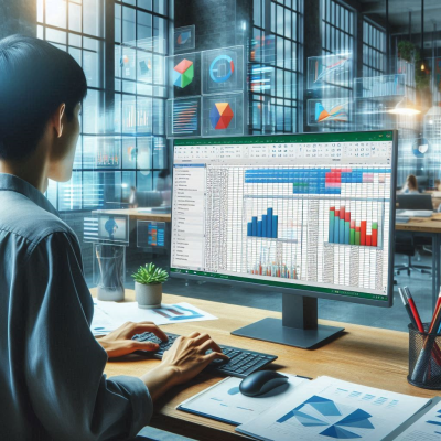 "데이터 분석을 위한 스프레드시트 작업 화면"