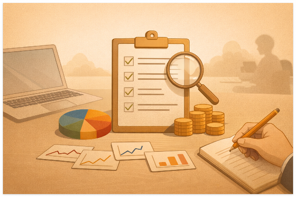 미국 빅테크 종목을 선별해서 보는 투자 체크리스트 일러스트