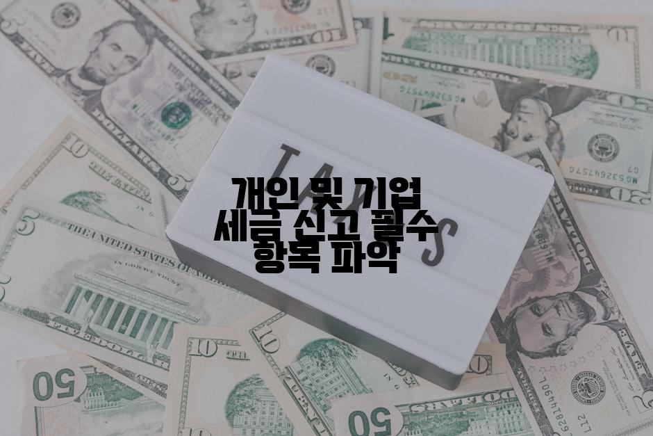 개인 및 기업 세금 신고 필수 항목 파악