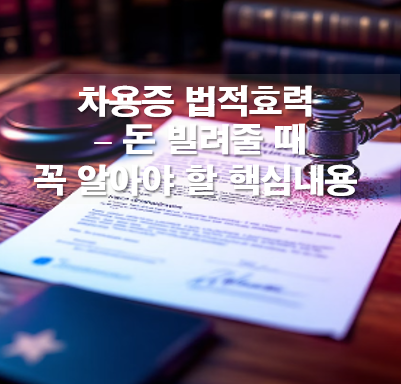 차용증 법적효력 – 돈 빌려줄 때 꼭 알아야 할 핵심내용