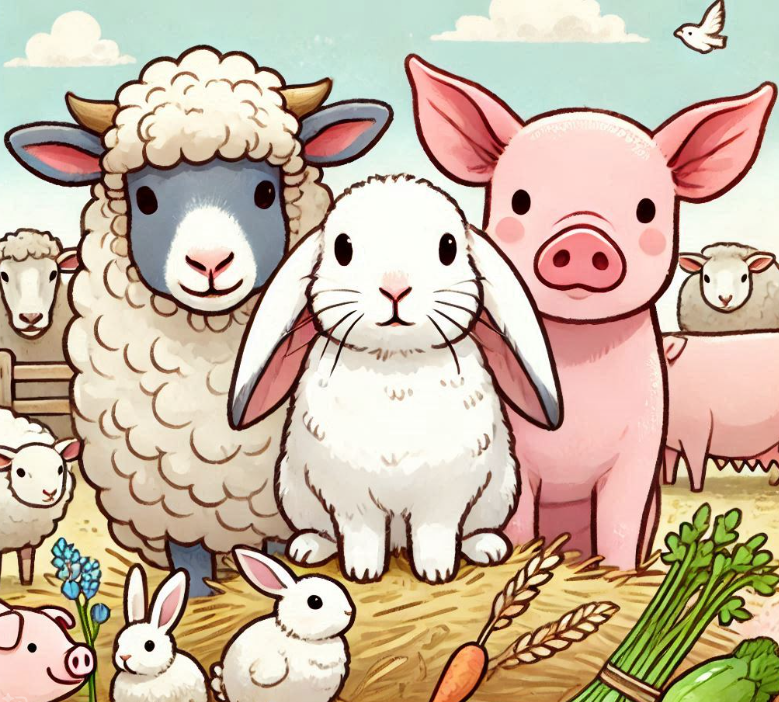 2025년-삼재띠-3재띠-귀여운-동물사진-토끼-돼지-양