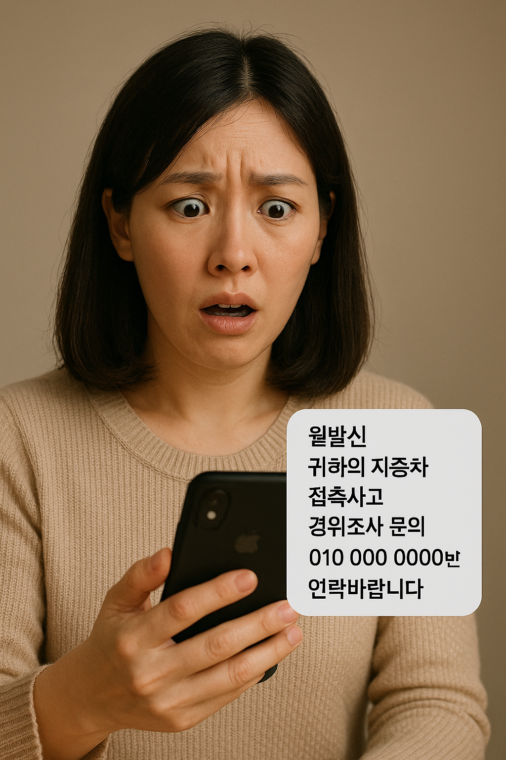 경찰서 사칭 문자에 혼란스러워하는 사용자