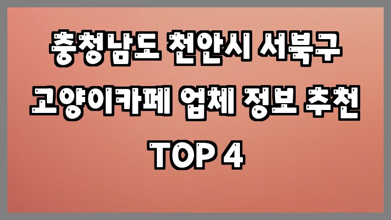 충청남도 천안시 서북구 고양이카페