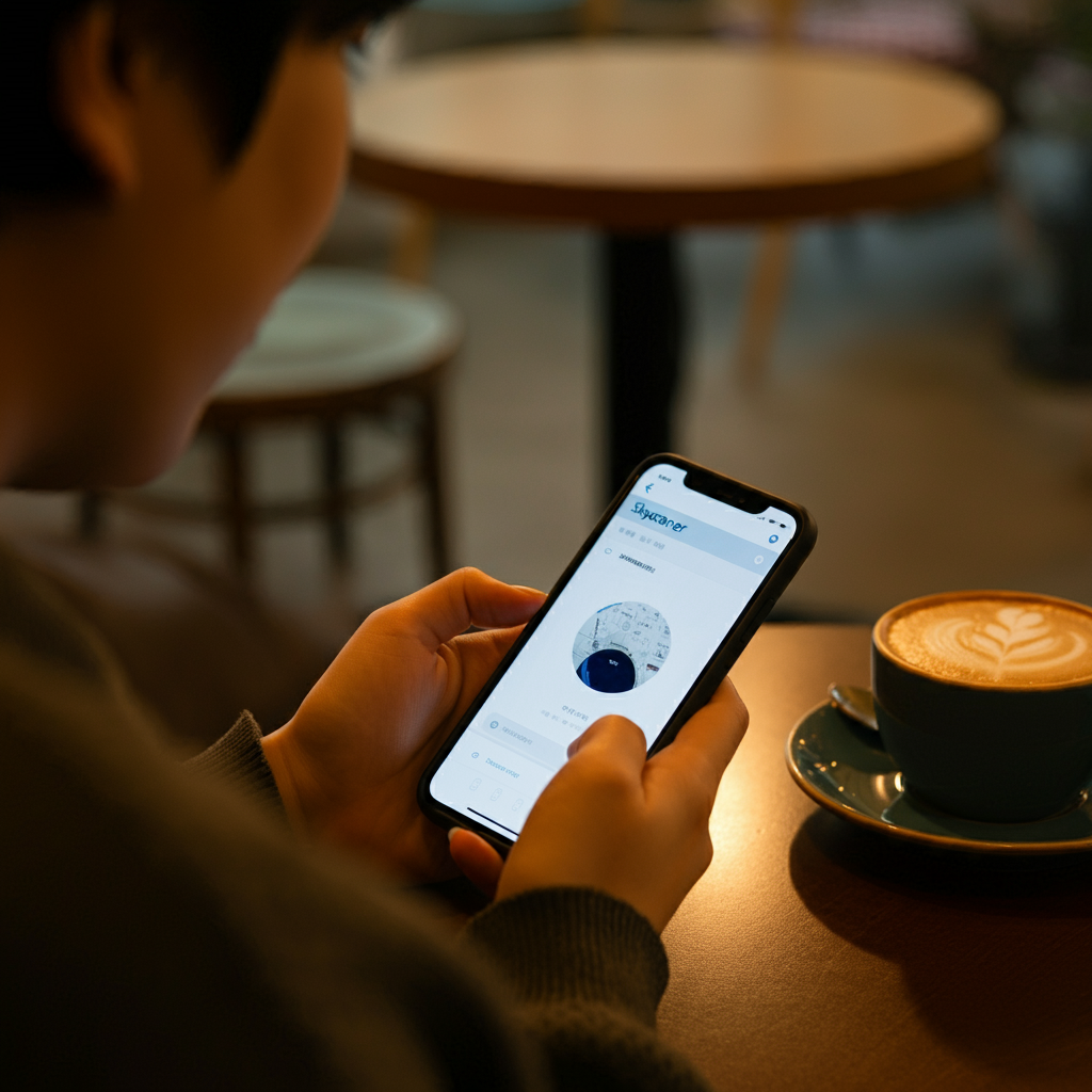 휴대폰으로-스카이스캐너-사용하는-사람06