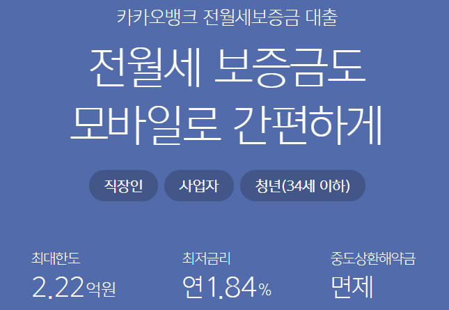 카카오뱅크 전월세보증금대출 추천