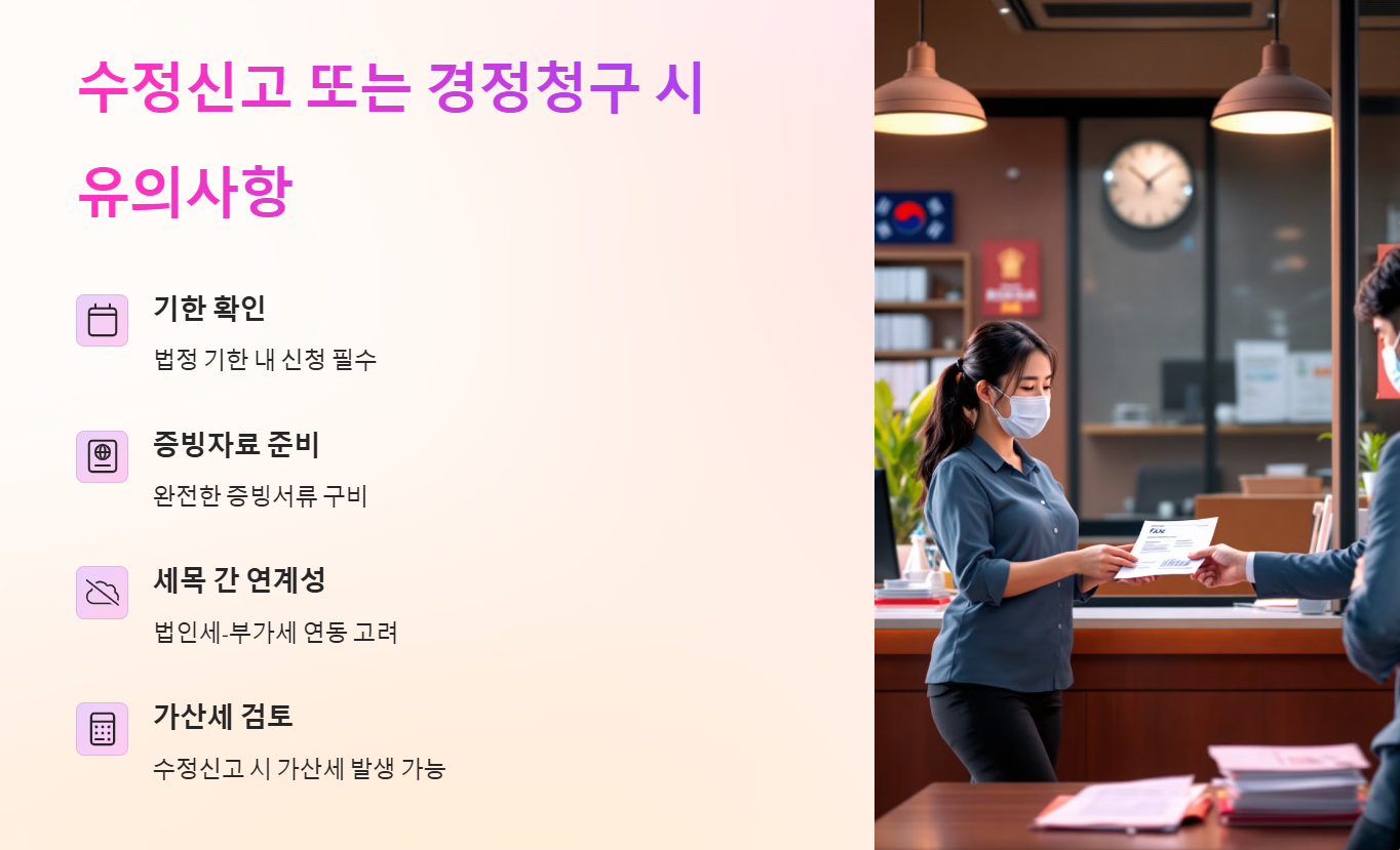 수정신고 또는 경정청구 시 유의사항