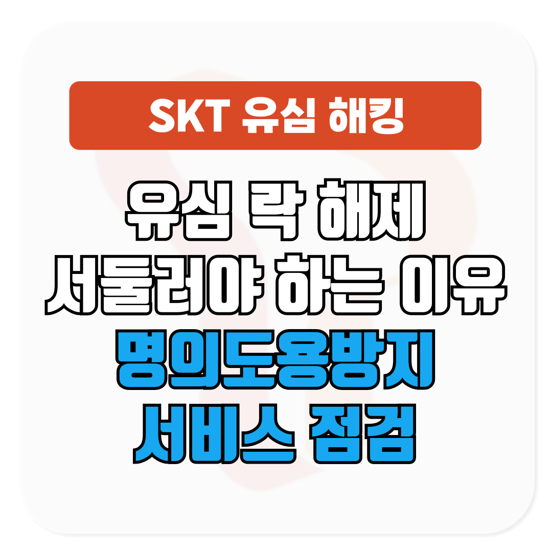SKT 유심 락 해제 서둘러야 하는 이유│명의도용방지 서비스 점검
