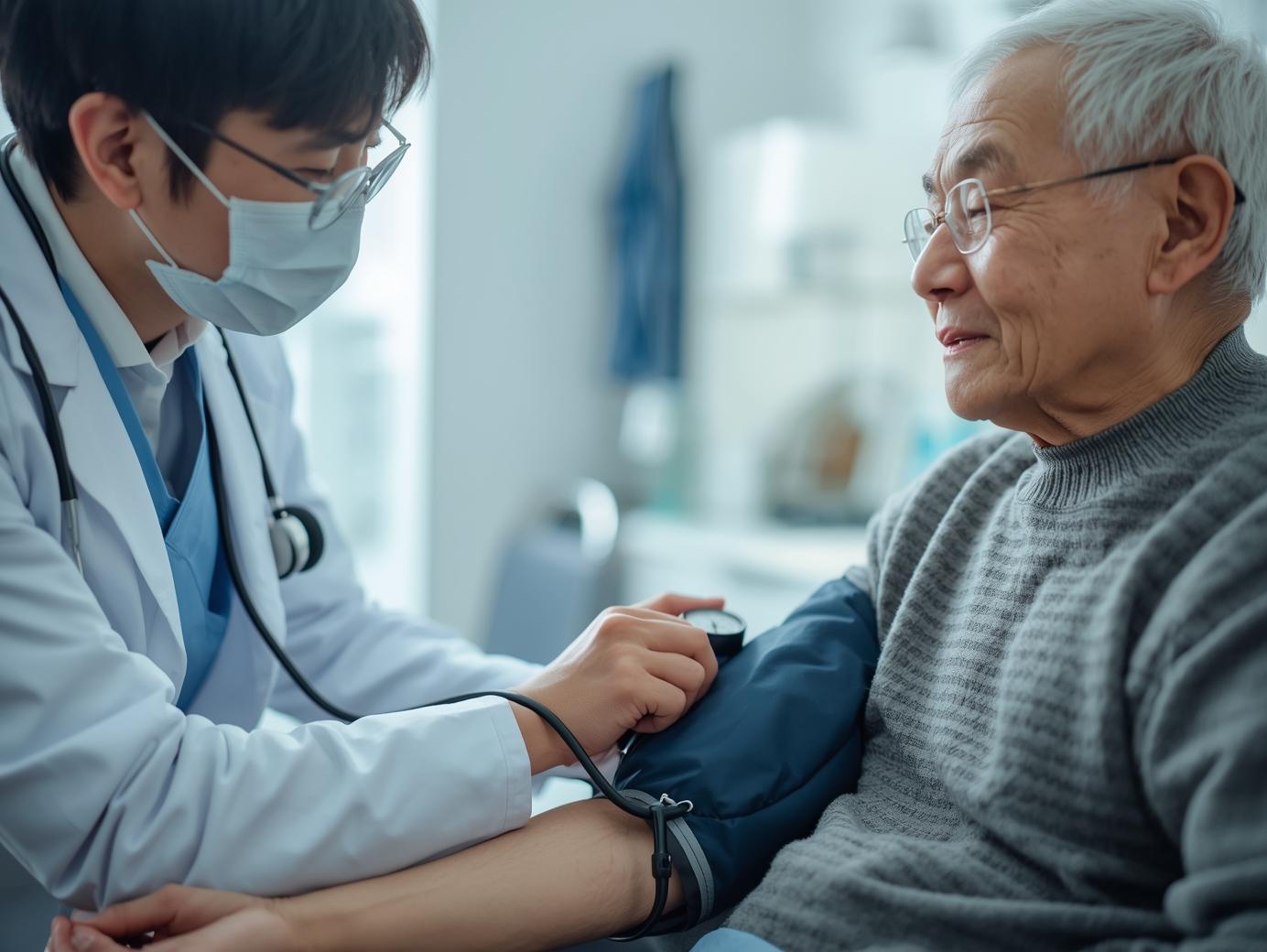 운동 후 고혈압약 복용이 어떤지 검사하는 모습