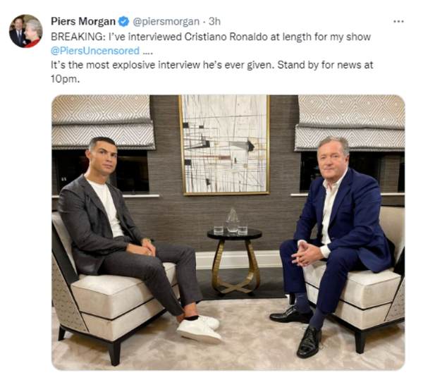 호날두 피어스 모건 인터뷰 맨유 텐하르 랑닉 저격