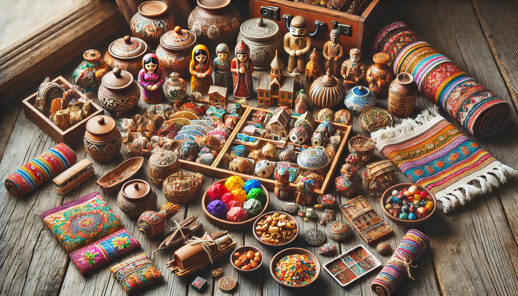 세계 각국의 특별한 기념품들을 담은 이미지