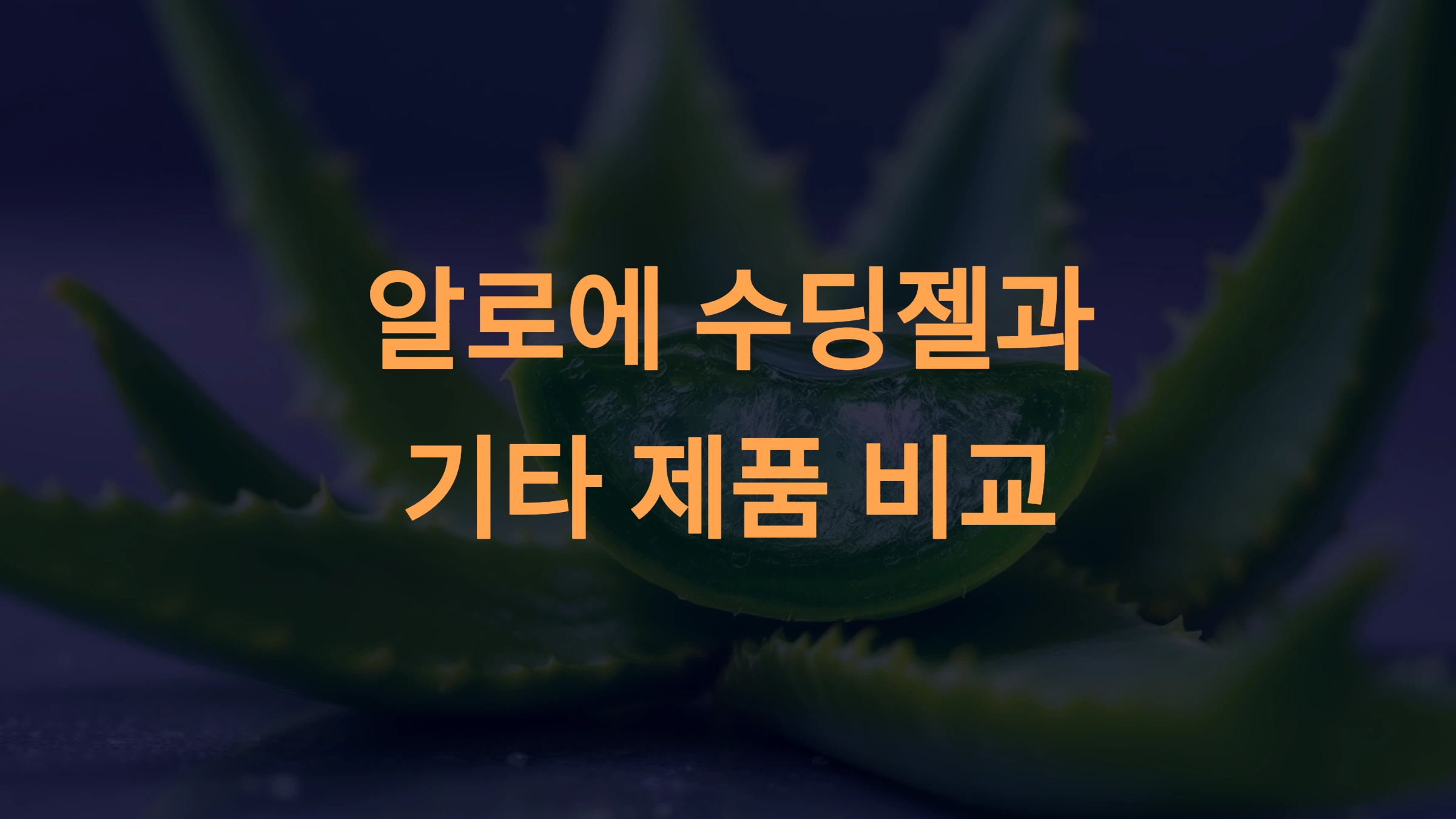 알로에 수딩젤과 기타 제품 비교: 최적의 활용법과 올바른 보관