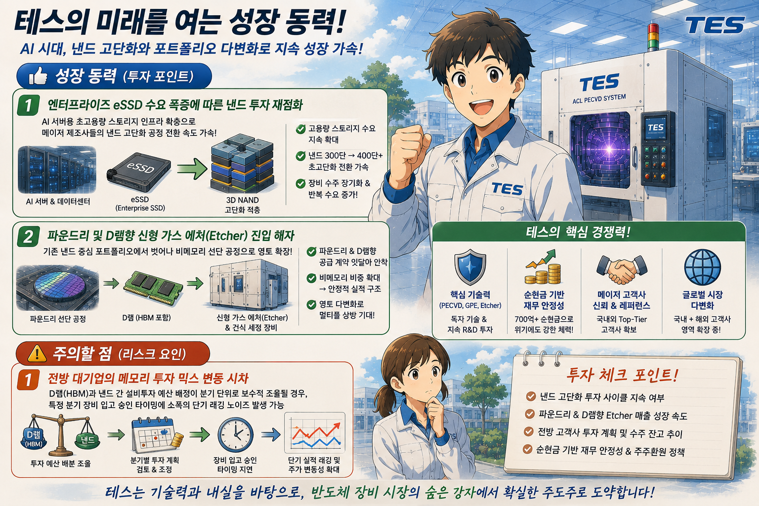 테스의 성장 동력과 리스크 분석