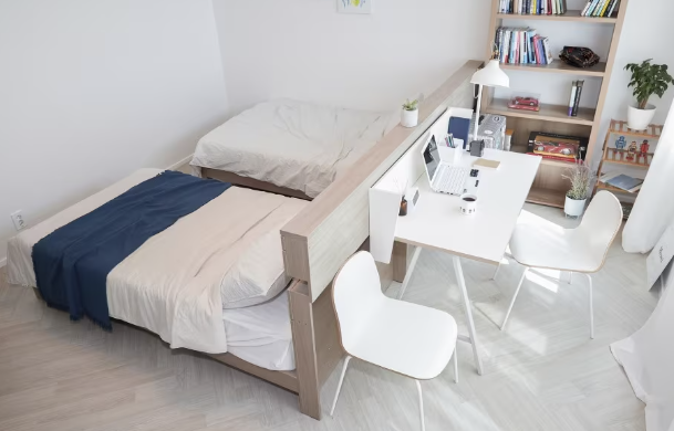 홈오피스 겸 침실 침대 관련 사진