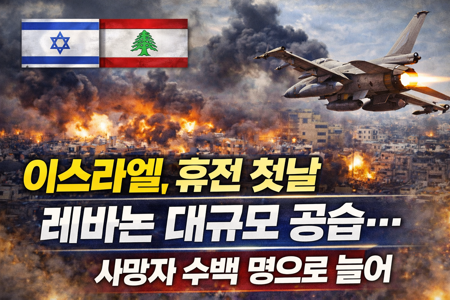 이스라엘, 휴전 첫날 레바논 주택가에 폭탄 퍼부어&hellip;수백 명 사망