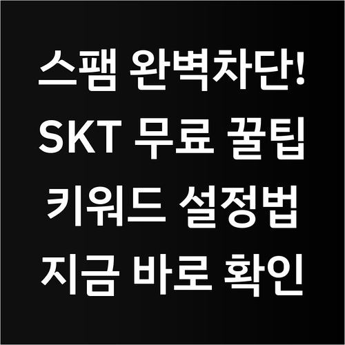 스팸 문자 차단하는 법 SKT 무료 ..