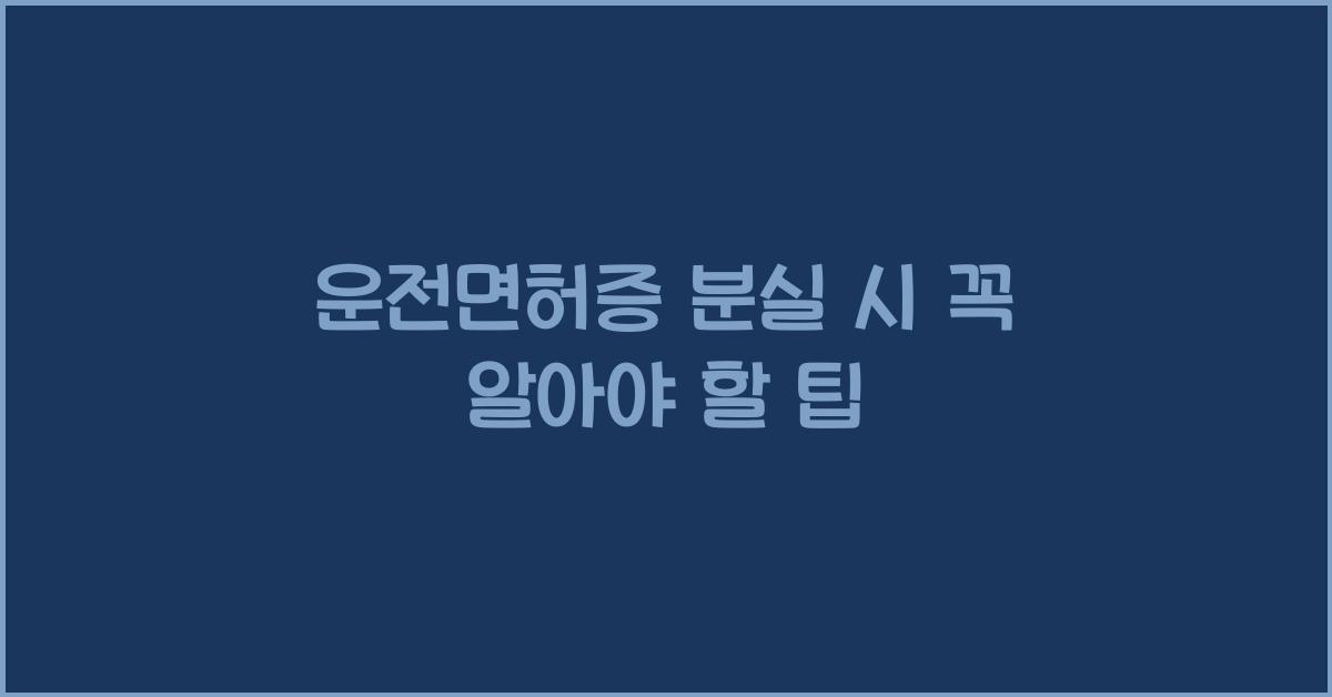 운전면허증 분실