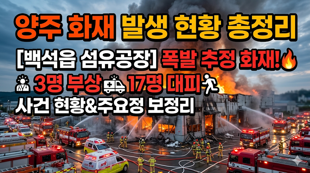 양주 백석읍 홍죽리 섬유공장 폭발 화재