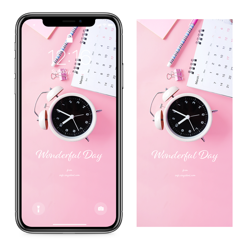 08 탁상시계 C - Wonderful Day 아이폰핑크배경화면