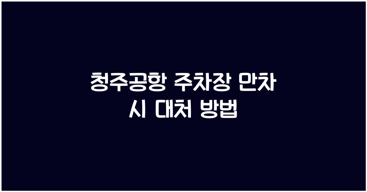 청주공항 주차장 만차
