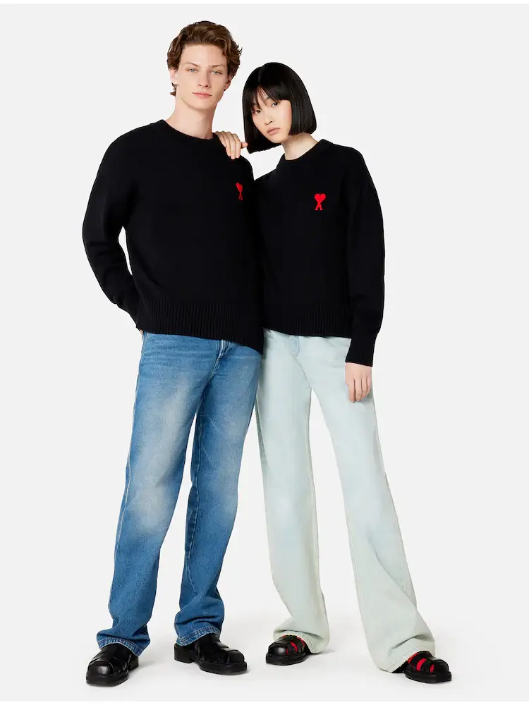 아미 크루넥 블랙 남녀 모델컷