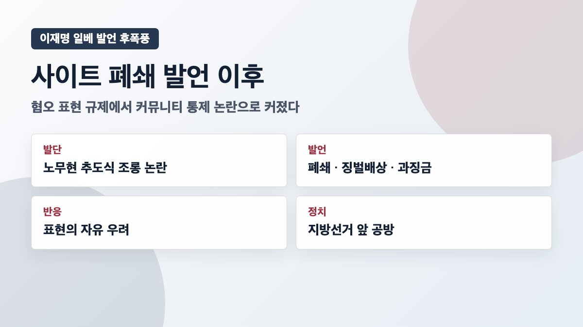 이재명 일베 발언 후폭풍 카드