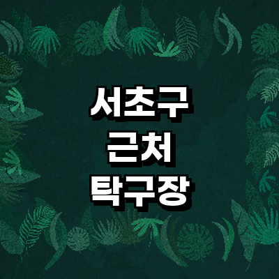 서울 서초구 탁구장