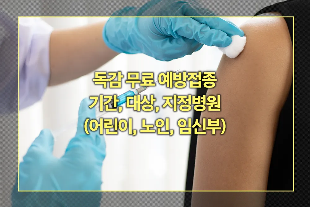 2024 2025 독감 무료 예방접종 기간, 대상, 지정병원