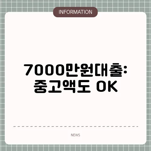 7000만원대출: 중고액도 OK