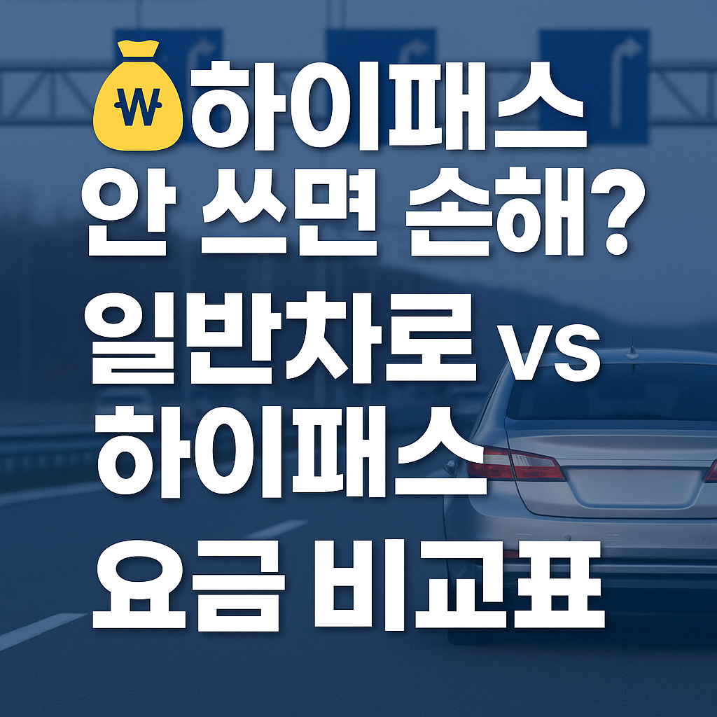 💸 하이패스 안 쓰면 손해? 일반차로 vs 하이패스 요금 비교표