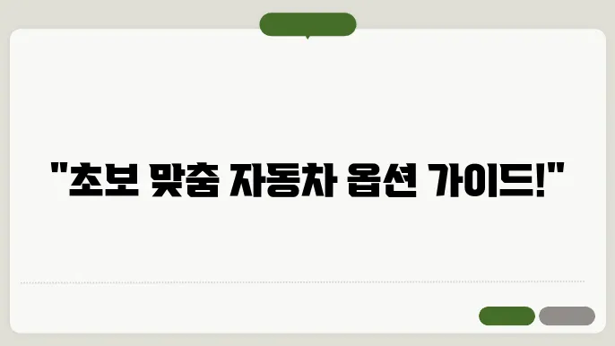 초보 운전자가 헷갈리는 자동차 옵션 용어 정리