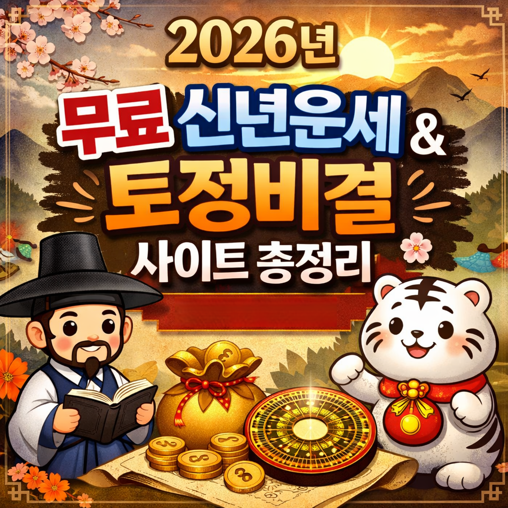 2026년 무료 신년운세 및 토정비결 사이트 총정리 (회원가입 없음)
2026년 무료 신년운세, 2026년 토정비결 무료, 농협 무료운세, 신한라이프 무료운세, 병오년 운세 사이트, 2026 정통사주 무료, 무료 사주 풀이, 신년운세 잘보는곳, 2026년 말띠 운세, 무료 궁합 사이트