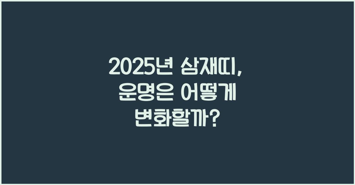 2025년 삼재띠