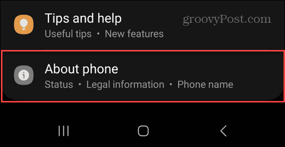 안드로이드 버전 확인 메뉴