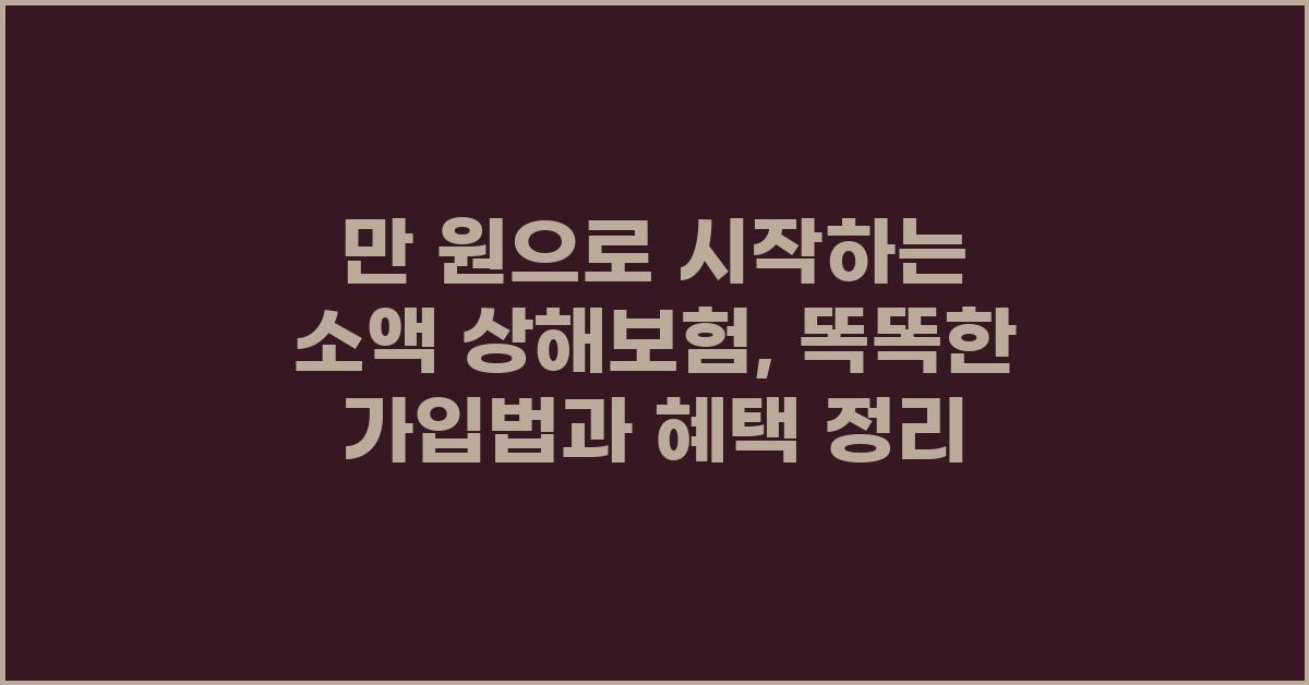 만 원으로 시작하는 소액 상해보험