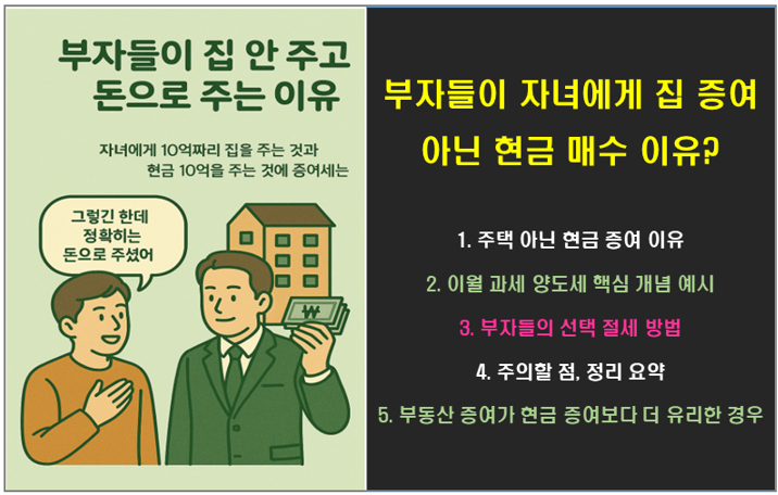 부자들이 자녀에게 집 증여가 아닌 현금 증여해 매수하는 이유?