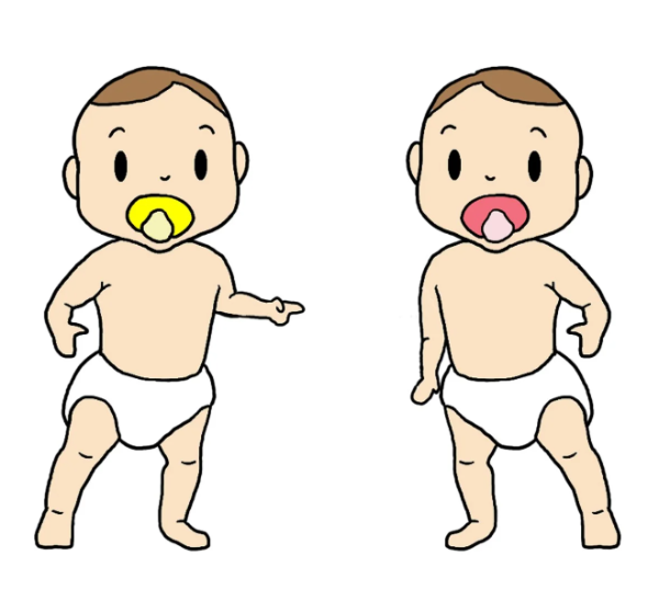 쌍둥이 아기 일러스트 - 다태임신 관련 체중관리와 출산 준비 정보를 담은 콘텐츠용 이미지