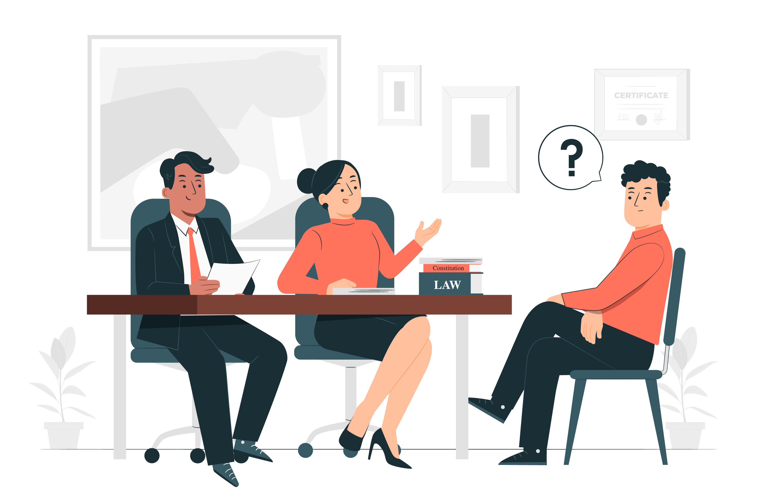 상담을 받으면서 궁금해하는 모습