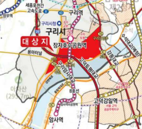 구리토평2지구 위치도