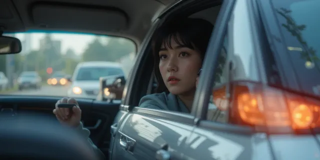 타이어 공기압 경고등이 떠서 긴급 출동을 요청하고 있는 운전자