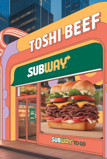 써브웨이 매장 일러스트 이미지