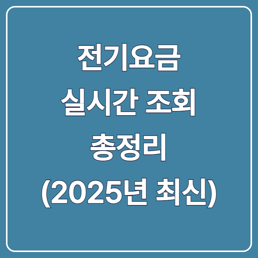 지금 확인! 전기요금 실시간 조회 방법 완벽 가이드