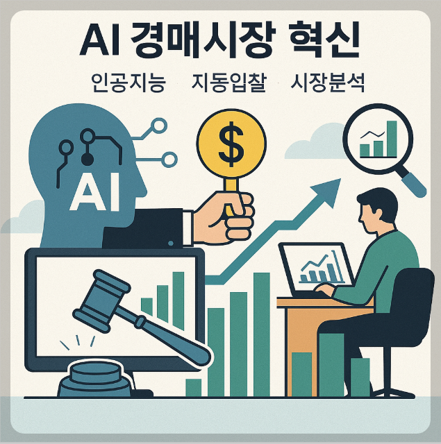 AI 가 경매시장에서 인공지능, 자동 입찰 ,시장 분석 하는 사진
