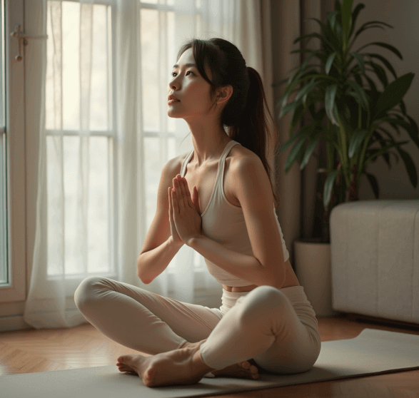 요가중인 40대 여성