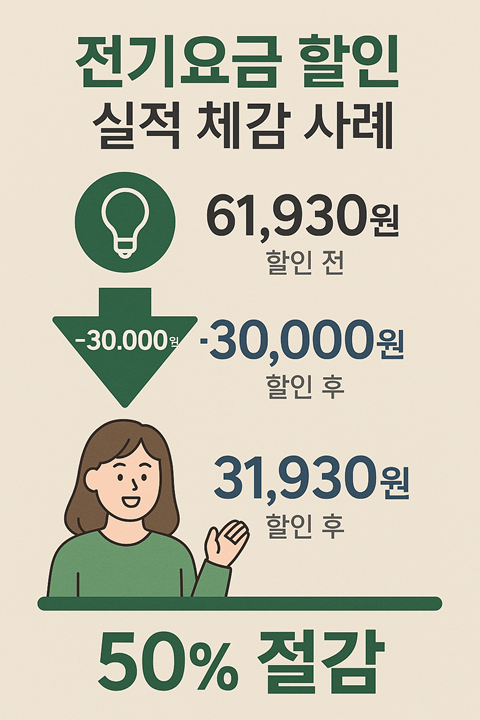 전기요금 할인 실적 체감 사례 인포그래픽