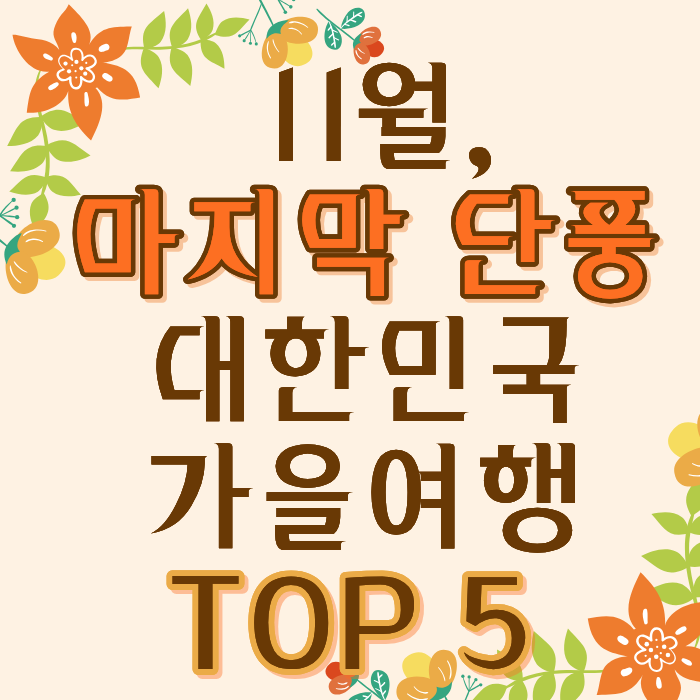 🍁 11월, 마지막 단풍을 담다! 대한민국 가을여행 TOP 5 추천 🌾